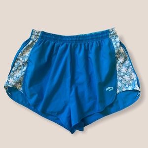 Brooks Running Athletic Shorts Blue Floral Women M